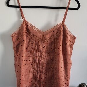 Abercrombie & Fitch Rust Polka Dot Lace-Trim Camisole